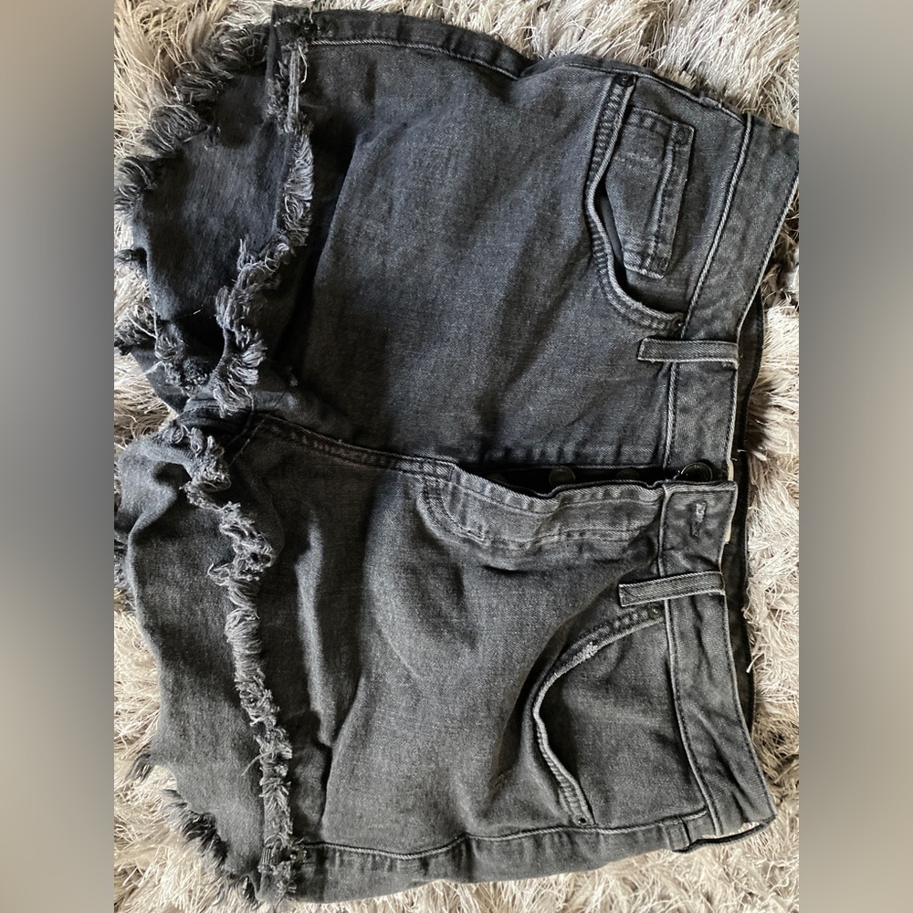 Black jean shorts